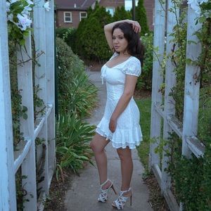 White eyelet dress size small